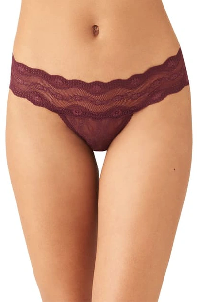 Shop B.tempt'd By Wacoal B.temptd By Wacoal Lace Kiss Thong In Windsor Wine