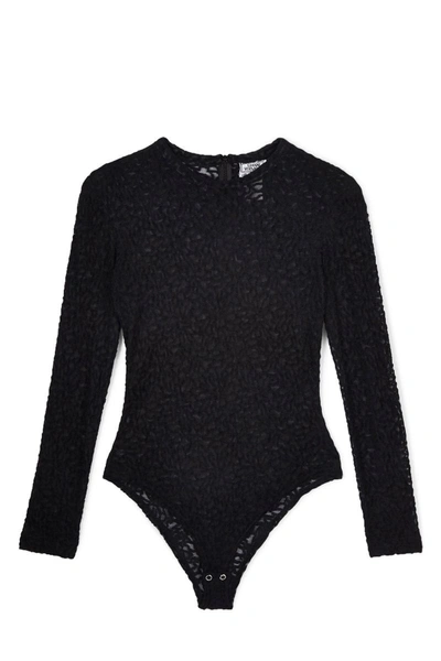 Pre-owned Versace Black Sheer Mesh Bodysuit