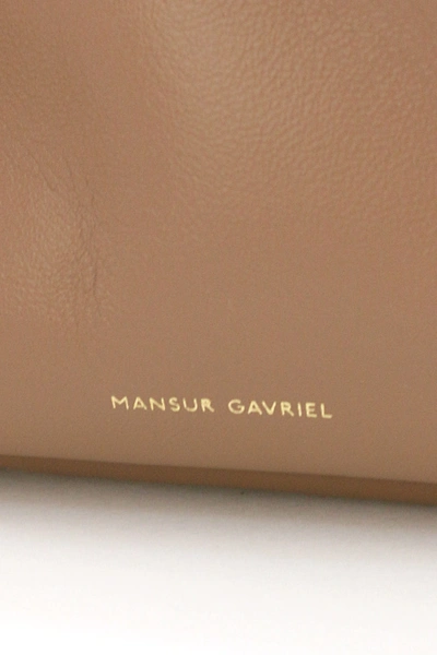Shop Mansur Gavriel Shoulder Mini Cloud Clutch In Beige,brown