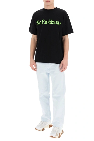 Shop Aries No Problem Print T-shirt In Black,green