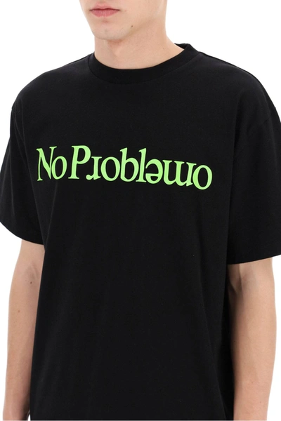 Shop Aries No Problem Print T-shirt In Black,green