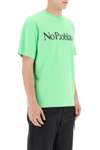 Shop Aries No Problem Print T-shirt In Green,black