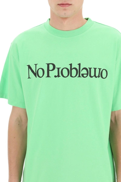 Shop Aries No Problem Print T-shirt In Green,black