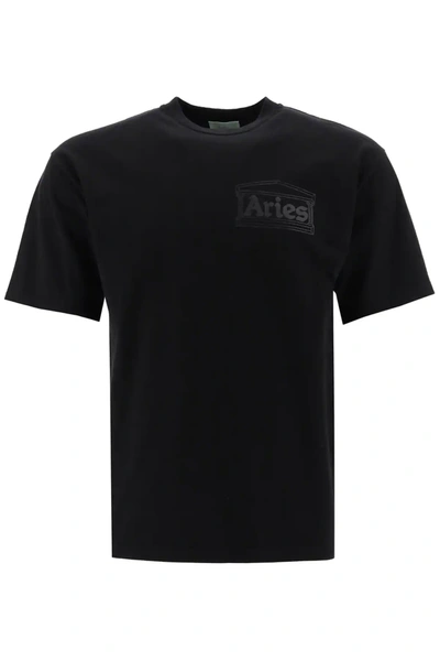 Shop Aries Temple Logo Print T-shirt In Black