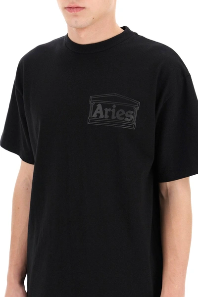 Shop Aries Temple Logo Print T-shirt In Black