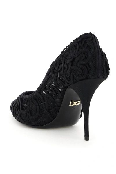 Shop Dolce & Gabbana Cardinale Pumps Cordonet Embroidery In Black