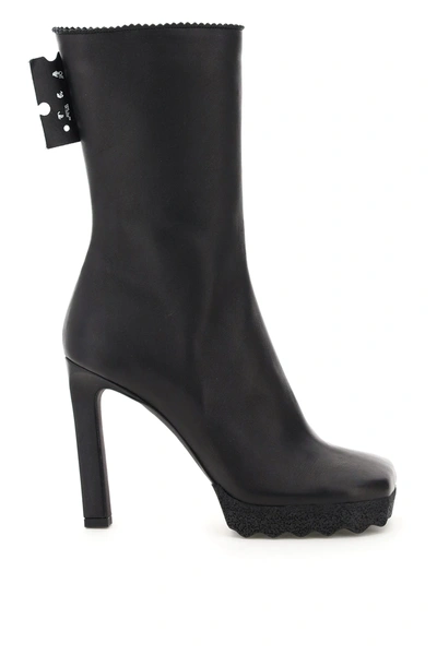 Shop Off-white Nappa Boots In Black