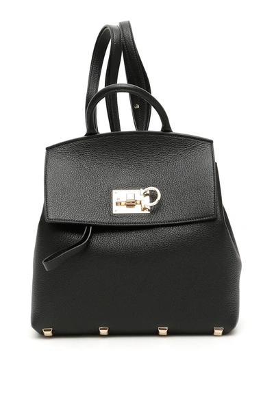 Shop Ferragamo The Studio Backpack In Black