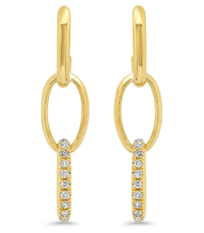 Shop Jennifer Meyer 3 Edith Link Pave Diamond Earrings In Ylwgold