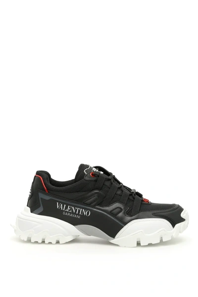 Shop Valentino Climbers Sneakers In Black/white/red