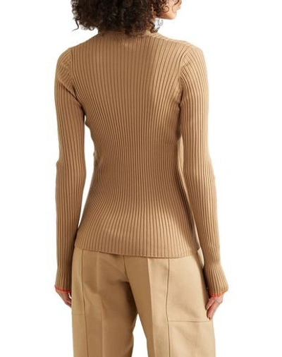 Shop Victoria Beckham Woman Cardigan Sand Size 4 Virgin Wool In Beige