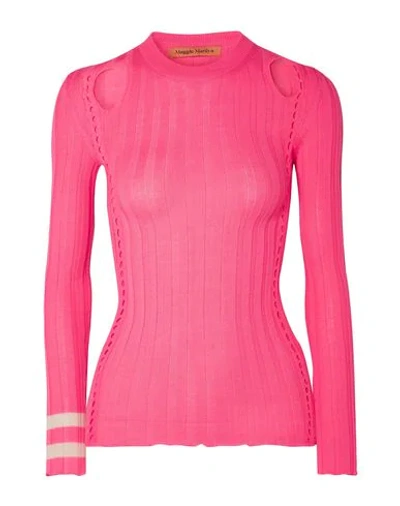Shop Maggie Marilyn Woman Sweater Fuchsia Size L Wool, Acrylic, Merino Wool In Pink