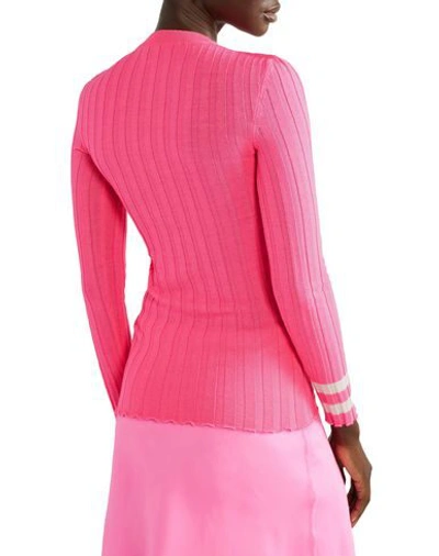 Shop Maggie Marilyn Woman Sweater Fuchsia Size L Wool, Acrylic, Merino Wool In Pink