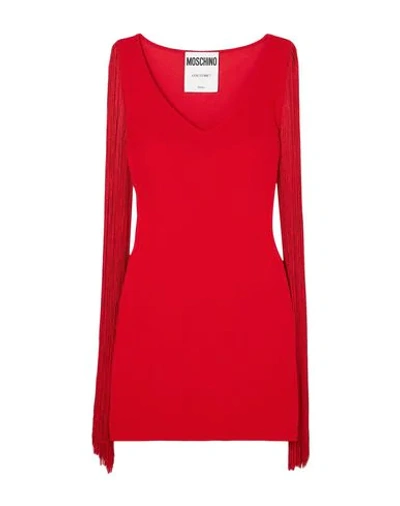 Shop Moschino Woman Mini Dress Red Size 6 Viscose, Cotton, Elastane