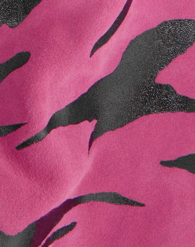 Moschino One-shoulder Tiger-print Suede Mini Dress In Fuchsia