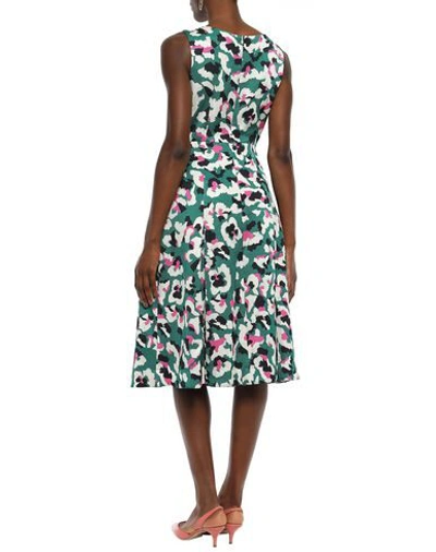 Shop Mary Katrantzou Woman Midi Dress Green Size 8 Cotton, Viscose, Elastane
