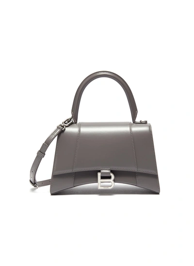 Shop Balenciaga 'hourglass Small' Leather Shoulder Bag