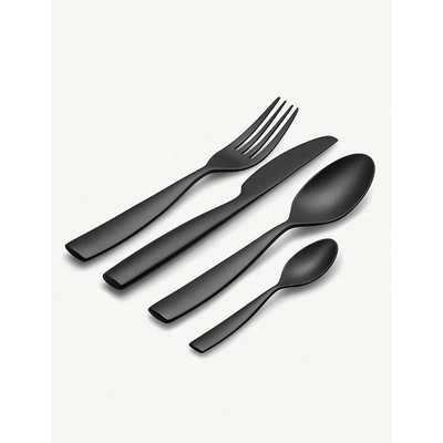 Shop Alessi Dressed 16-piece Melamine Cutlery Set In Black