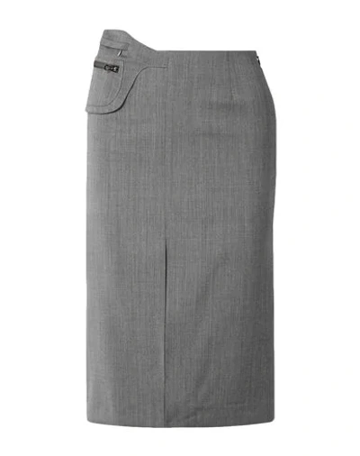 Shop Commission Woman Midi Skirt Grey Size 2 Polyester, Wool, Lycra