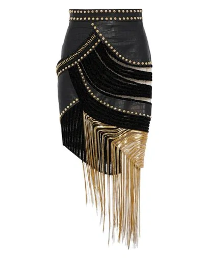 Shop Balmain Knee Length Skirts In Black