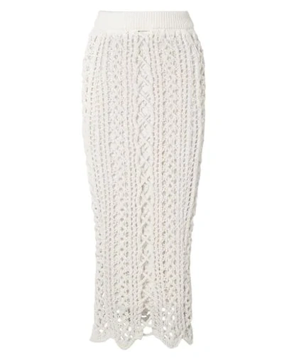 Shop Balmain Maxi Skirts In Ivory