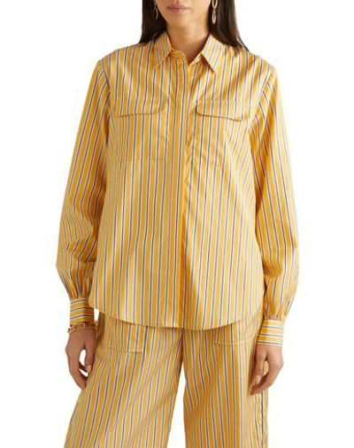 Shop Matin Woman Shirt Ocher Size 8 Cotton In Yellow