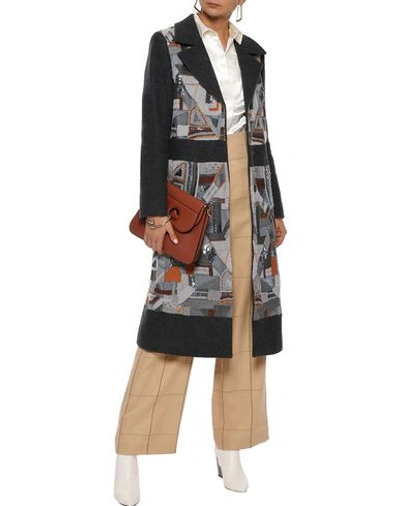 Shop Etro Coats In Steel Grey