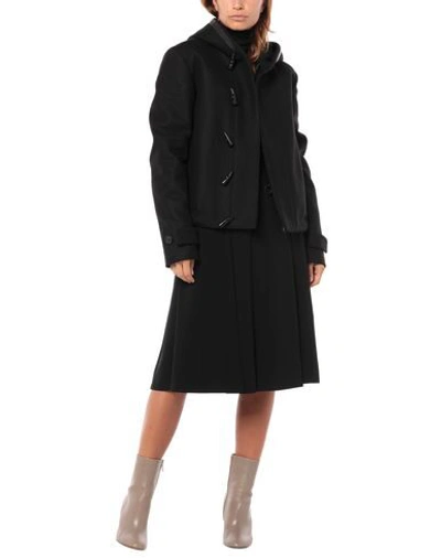 Shop Dior Woman Coat Black Size 14 Virgin Wool, Polyamide, Lambskin