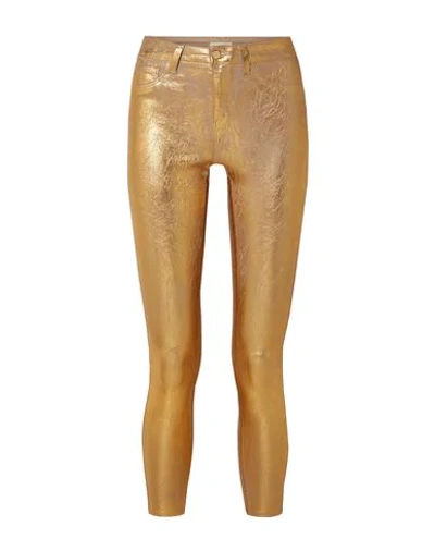 Shop L Agence Denim Pants In Gold