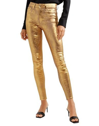 Shop L Agence Denim Pants In Gold