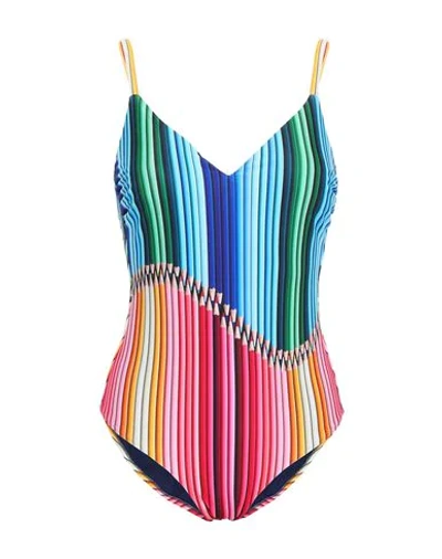 Shop Mary Katrantzou One-piece Swimsuits In Azure