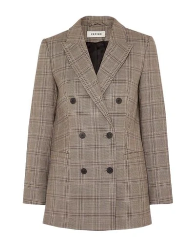 Shop Cefinn Woman Blazer Grey Size 10 Polyester, Wool, Lycra