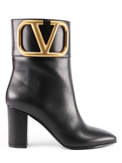 Shop Valentino Vlogo Ankle Boot Black