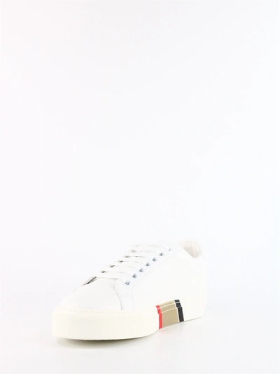 Shop Burberry Leather Sneaker Organic Sole In White