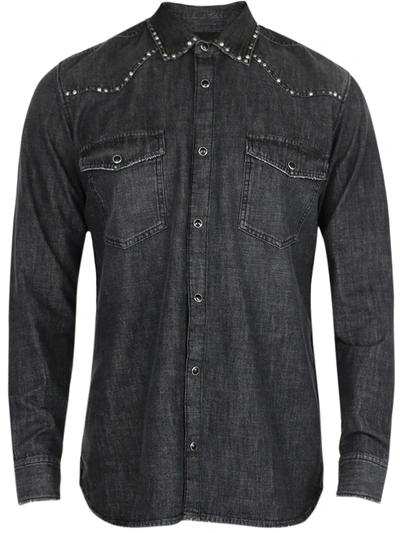 Shop Golden Goose Western Shirt With Studs In Black