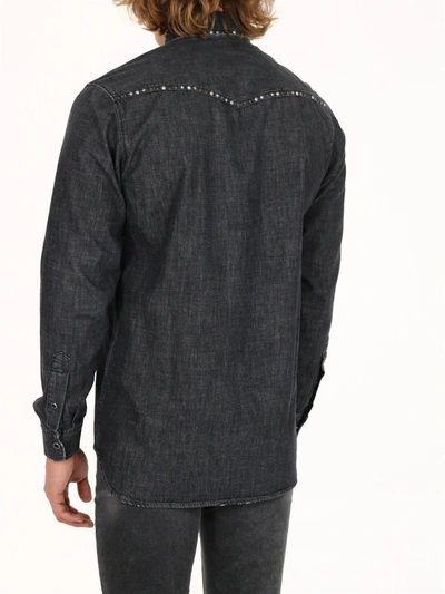 Shop Golden Goose Western Shirt With Studs In Black
