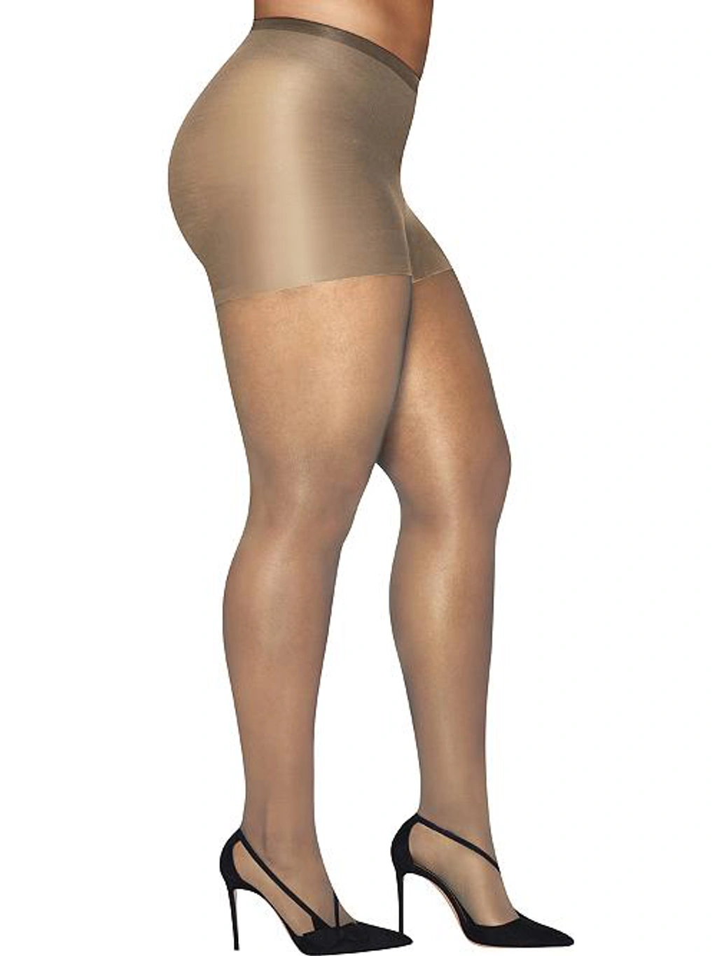 Hanes Curves Plus Size Silky Sheer Control Top Pantyhose In Nude ModeSens