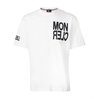Shop Moncler Logo T-shirt In Natural