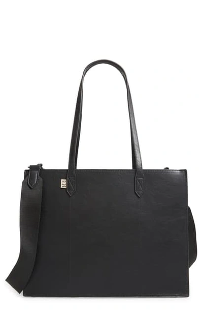 Shop Beis Mini Work Faux Leather Tote In Black