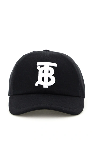 Shop Burberry Jersey Baseball Cap Tb In Black (black)