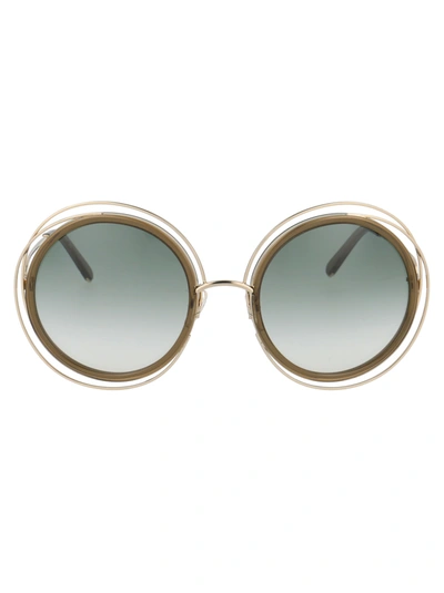 Shop Chloé Ce120s Sunglasses In 750 Gold Khaki