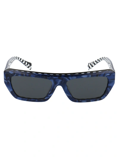 Shop Alain Mikli Armitage Sunglasses In 004/87 Blue Mikli Black White/noir