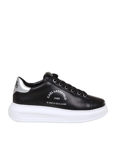 Shop Karl Lagerfeld Sneakers In Black Leather