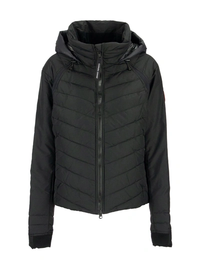 Shop Canada Goose Womens Hybridge Base Down Jacket Matte Finish In Black