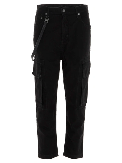 Shop Helmut Lang Cropped Cargo Jeans In Black