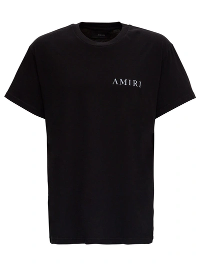 Shop Amiri Jersey Tee With Floral And Logo Print In Black
