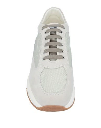 Shop Hogan Man Sneakers Beige Size 9 Soft Leather, Textile Fibers