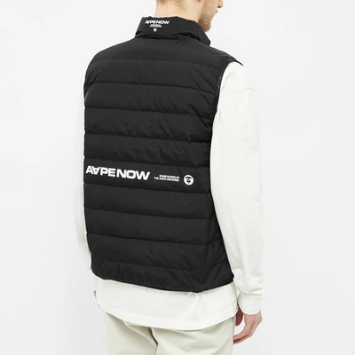 Shop Aape By A Bathing Ape Aape Logo Light Down Vest In Black