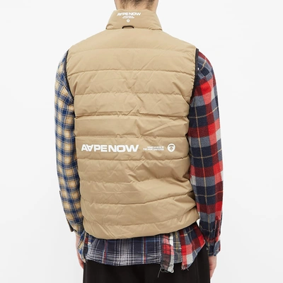 Shop Aape By A Bathing Ape Aape Logo Light Down Vest In Neutrals