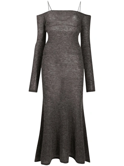 Shop Jacquemus Wool Dress In Grey